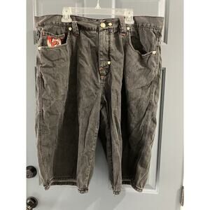 MEN'S COOGI MED BLACK DENIM WASH COLOR JEAN SHORTS SIZE 42 Y2K
